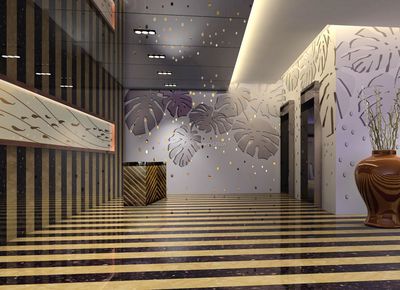 现代美容院墙面设计装修效果图片